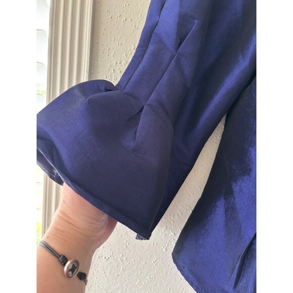 Nicolette Womens Formal Midnight Blue Satin Finish  Jacket 16W - Picture 14 of 16